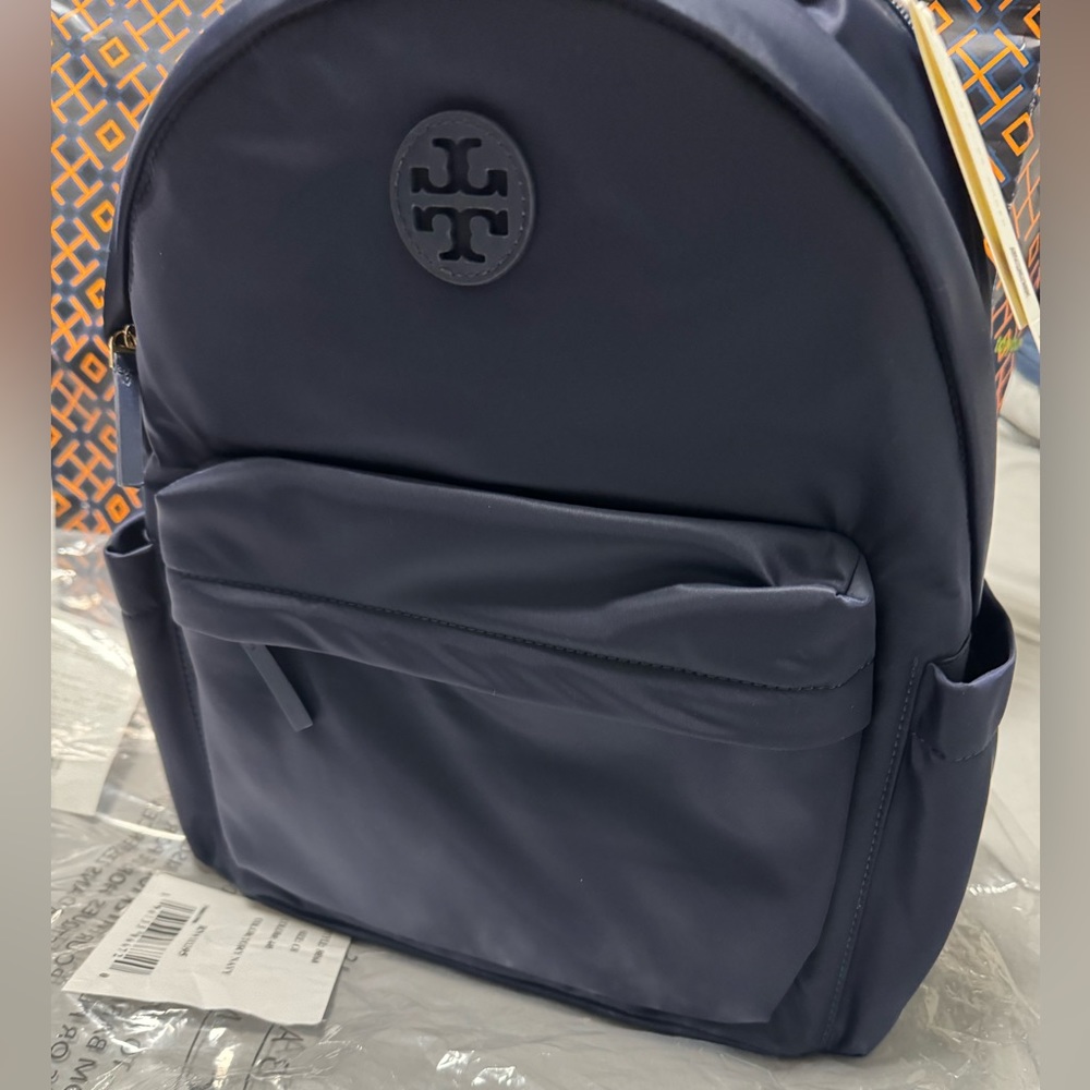Tory Burch Zip Compartment Nylon Backpack Blue